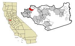 Contra Costa County California Incorporated and Unincorporated areas Hercules Highlighted